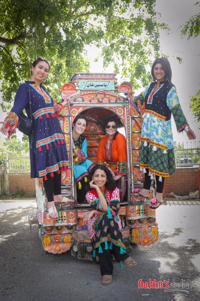 On decorated Pakistani truck